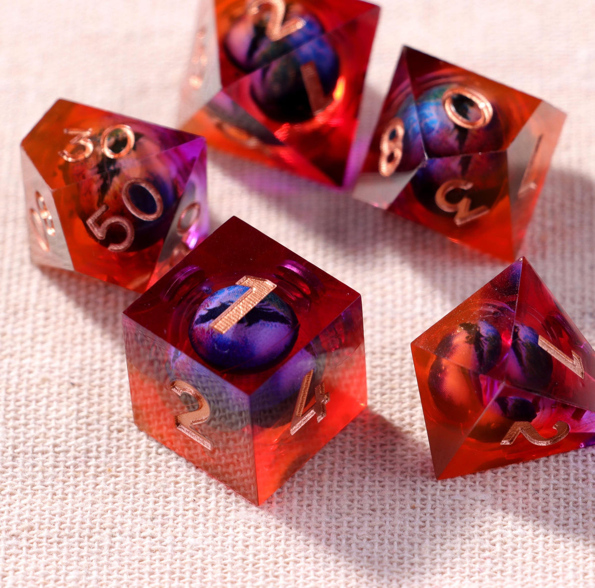 Red Dragon Eye Dice Set