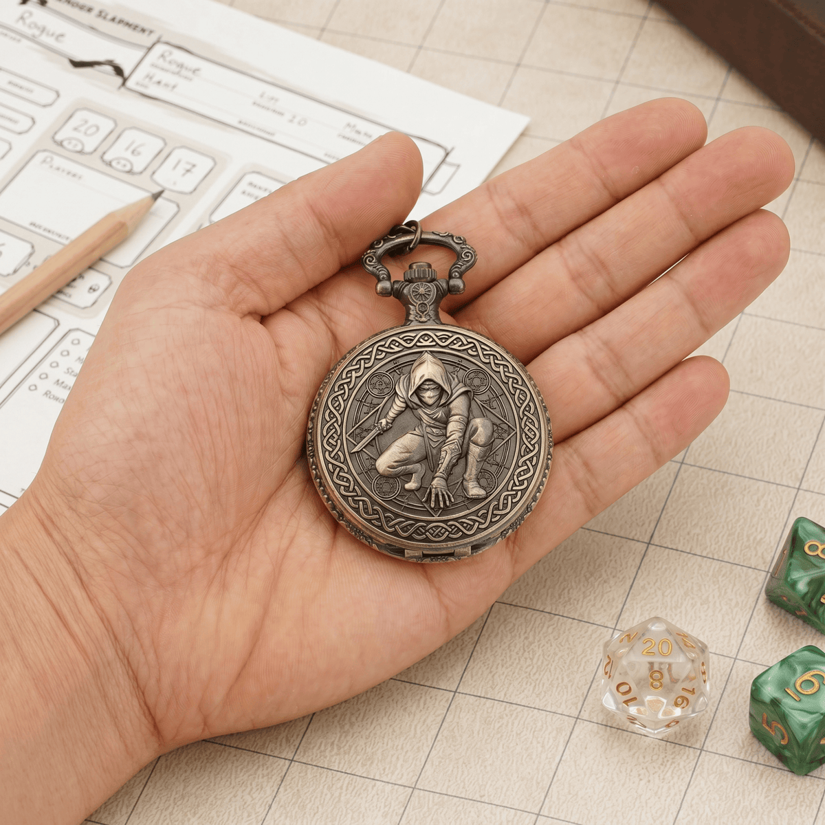 Rogue Pocket Watch Dice Set