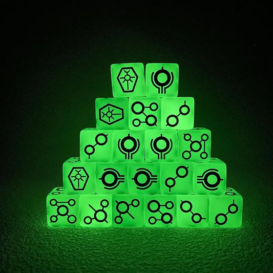 Glow in the Dark Green Sci Fi Resin Dice Wargaming
