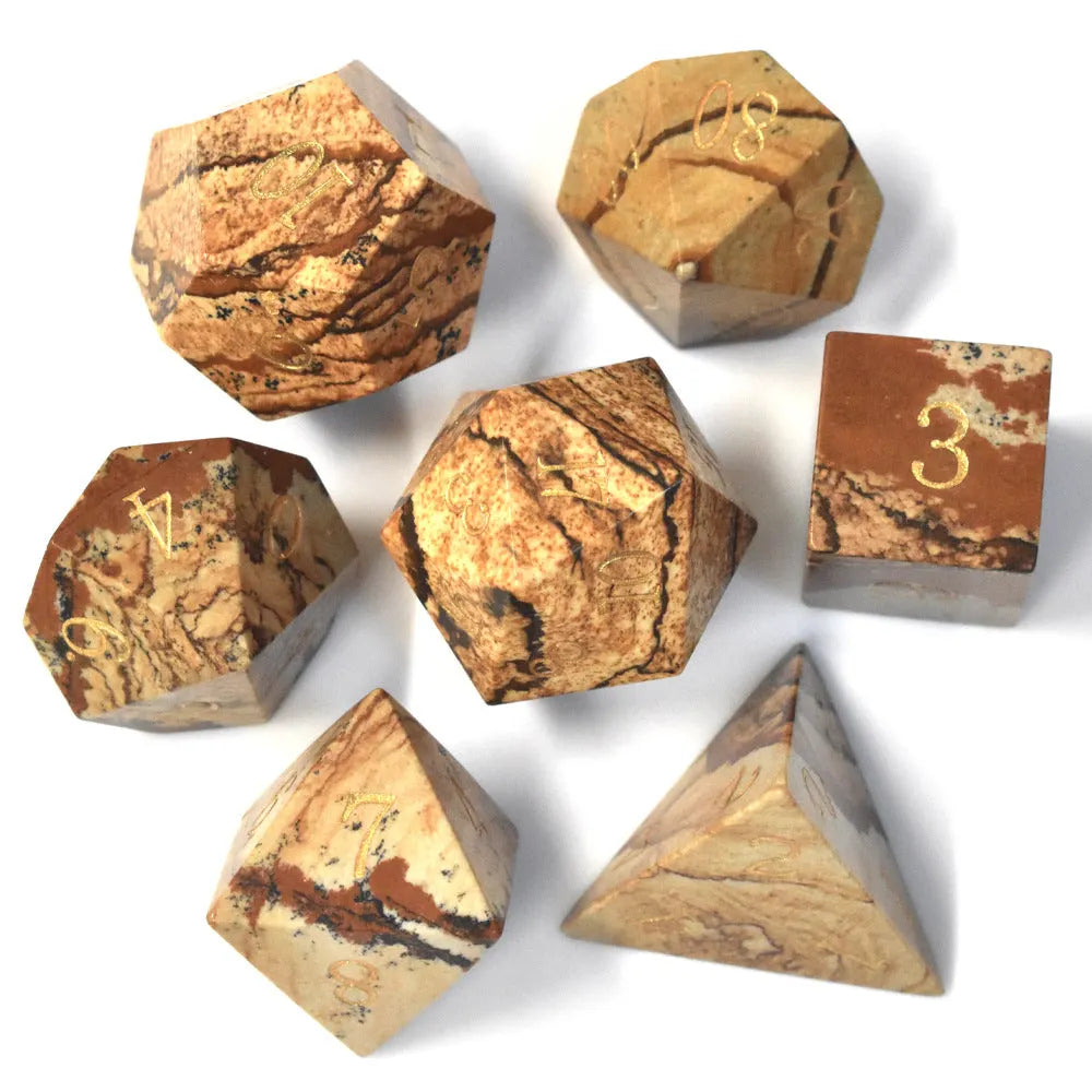 Picture Stone Gemstone Dice Set