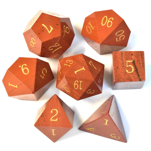 Red Jasper Gemstone Dice Set