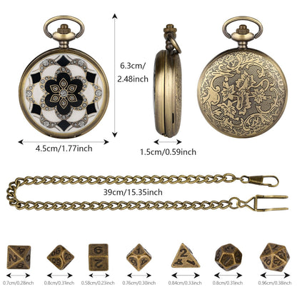 Mandala Pocket Watch Dice Set