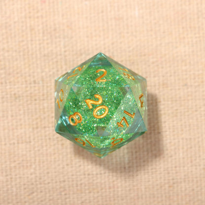 Green Shimmer Liquid Core Dice