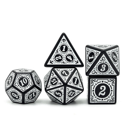 Roaring 20s : White Lattice | Stylized Acrylic Fantasy Tabletop RPG Dice Set