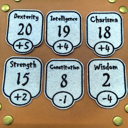 TTRPG Stat Patch, Fully Embroidered Fantasy Tabletop RPG Attribute Emblem