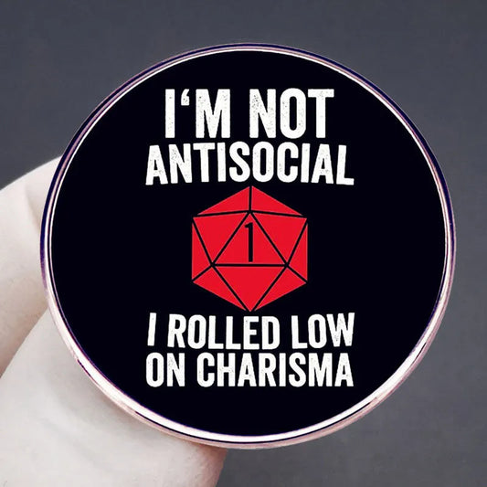 I'm not a sociopath I just lost my charisma brooch Fantasy Tabletop RPG pin