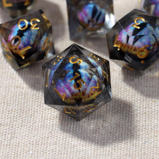 Black Blue D&D Dice Set