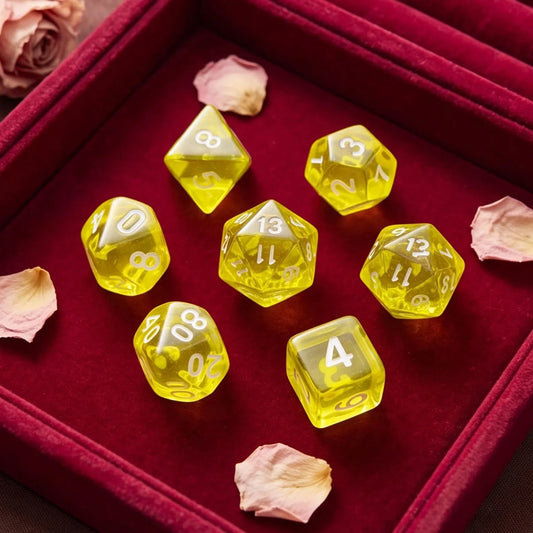 Amber Yellow Dice Set