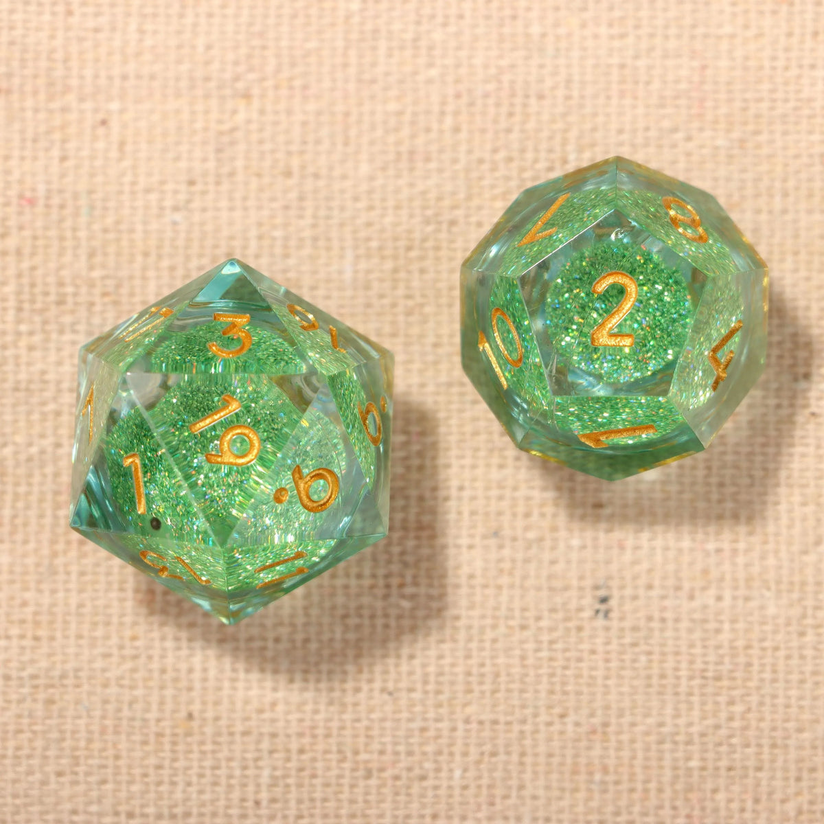 Green Shimmer Liquid Core Dice