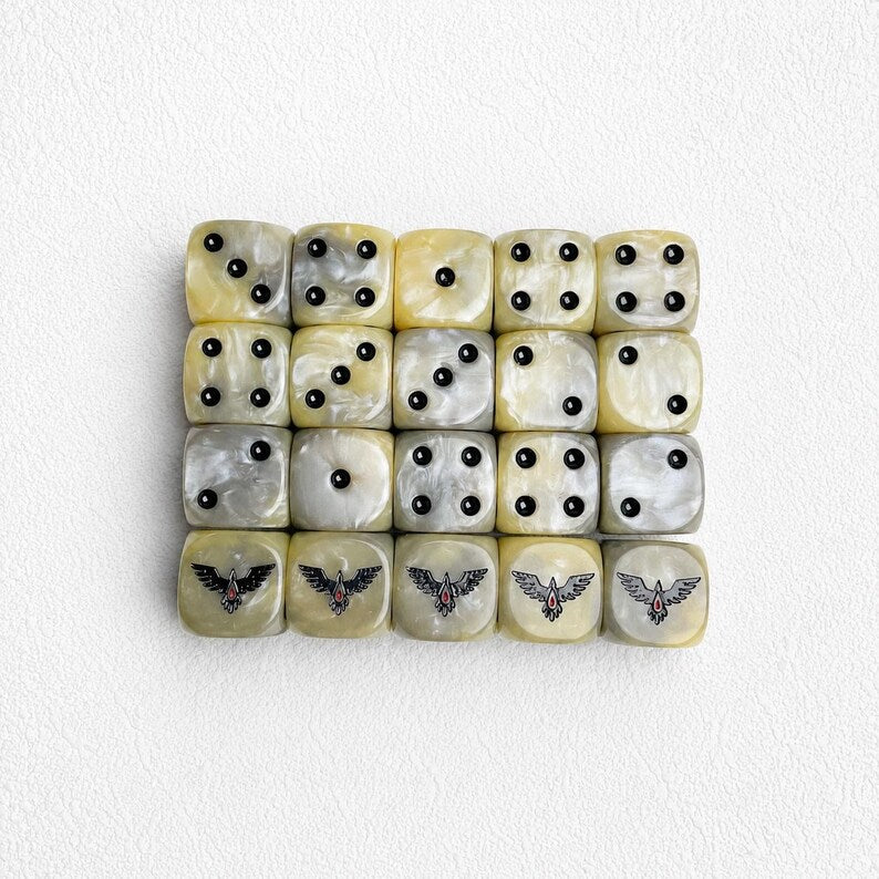Bone White Sci Fi Resin Dice