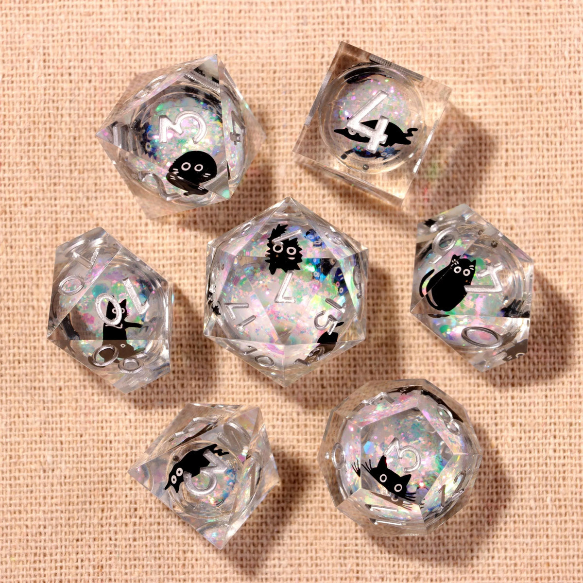 Holographic Liquid Core Dice Set