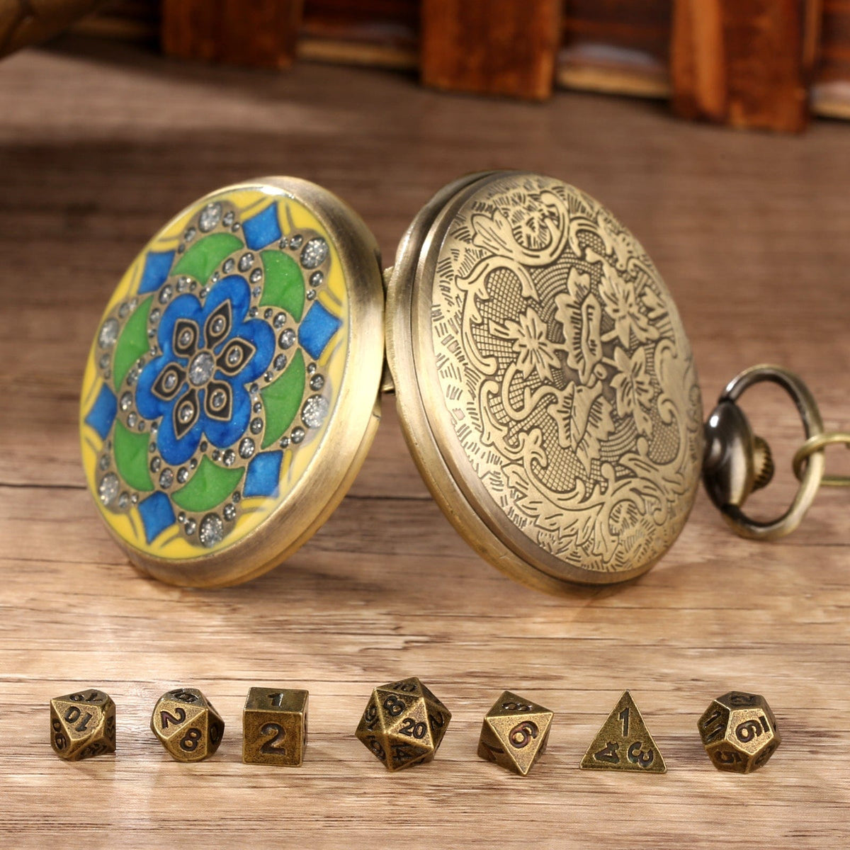 Mandala Pocket Watch Dice Set
