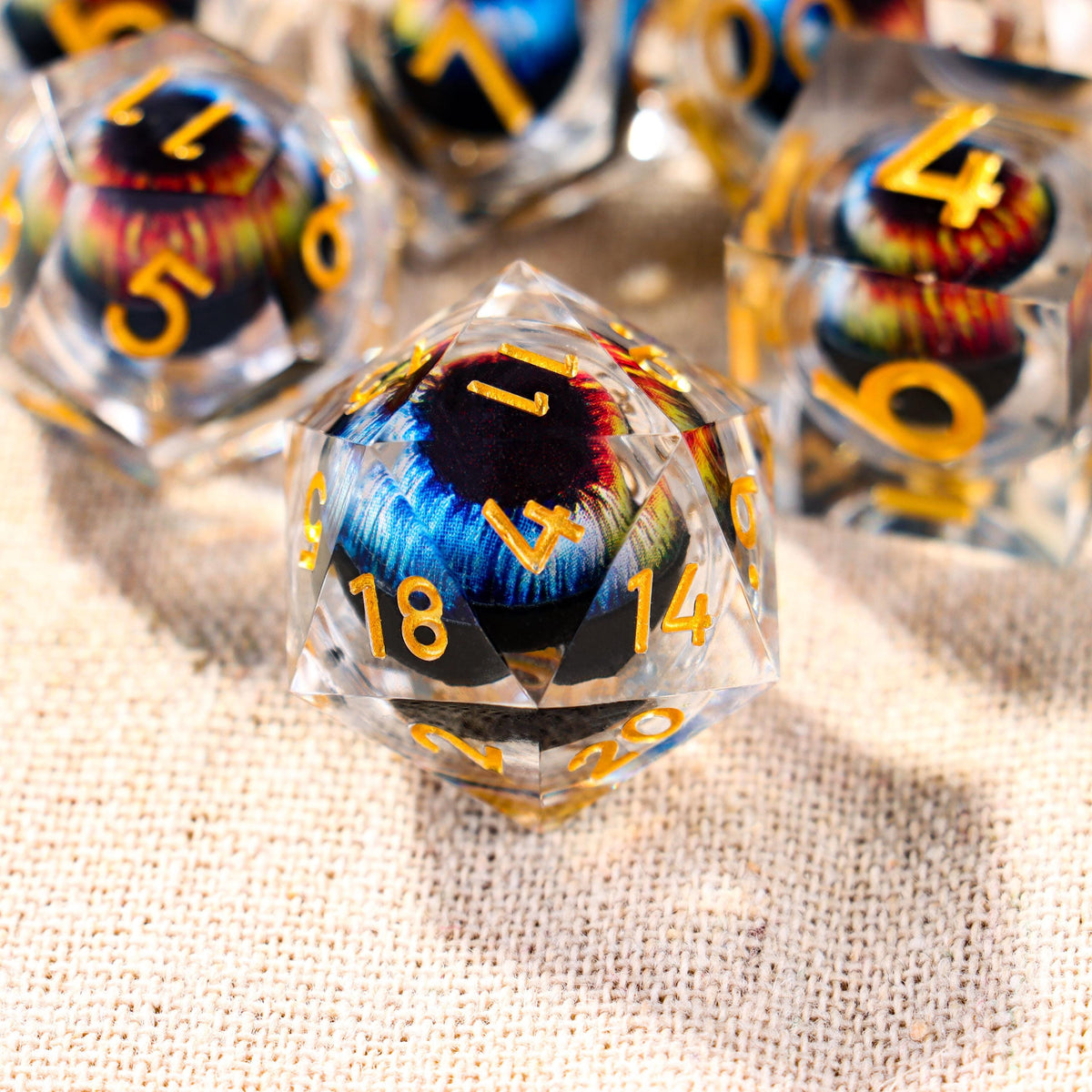Dragon Eye Liquid Core Fantasy Tabletop RPG Dice Set