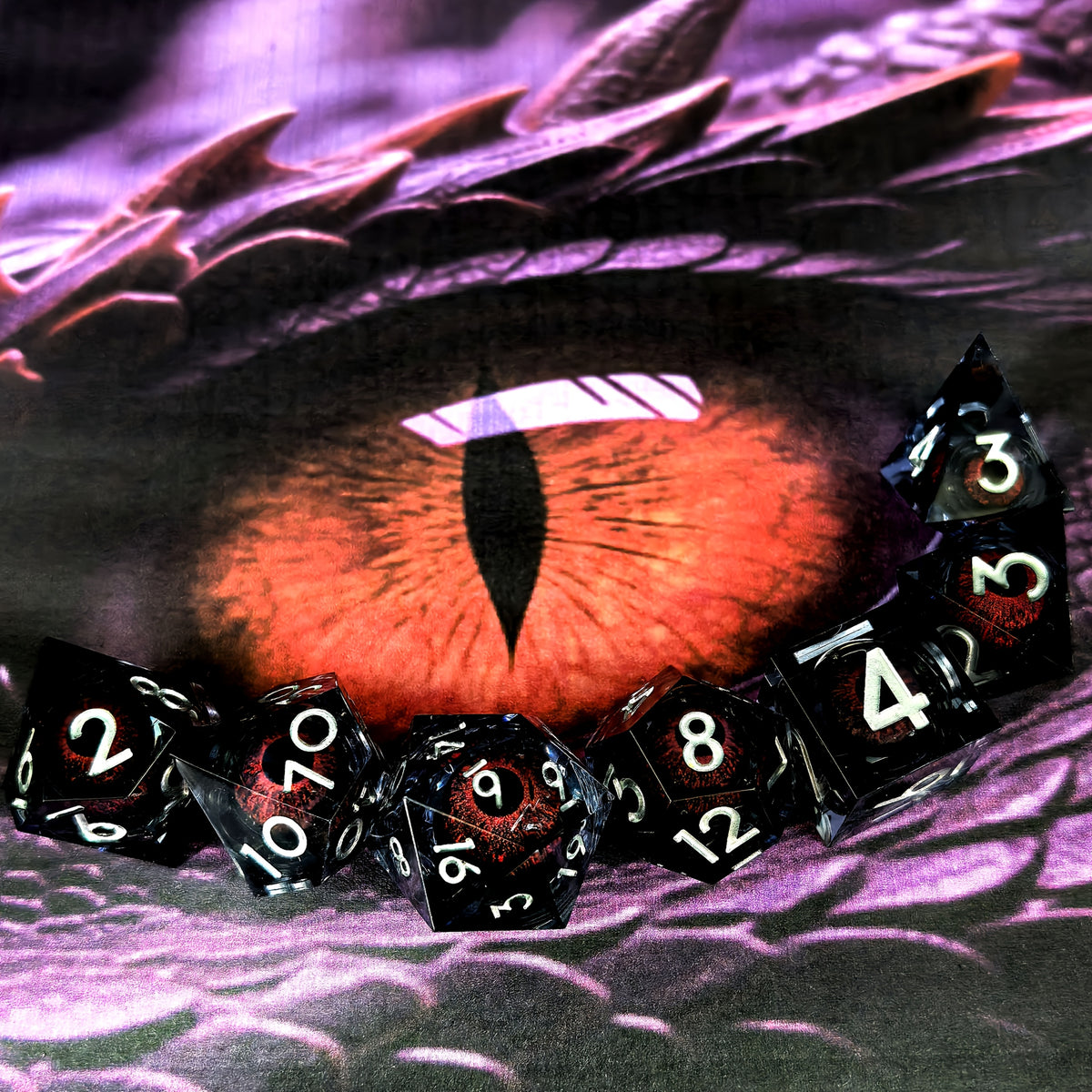 Dragon Eye Fantasy Tabletop RPG Sharp Resin Liquid Dice
