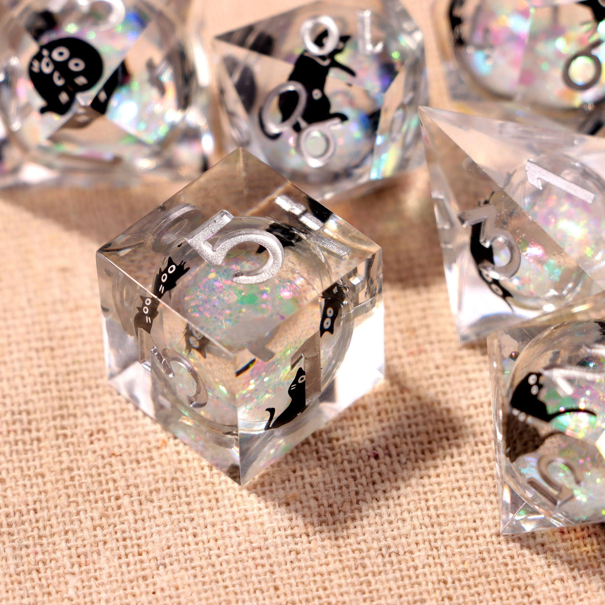 Holo White Liquid Core Dice Set