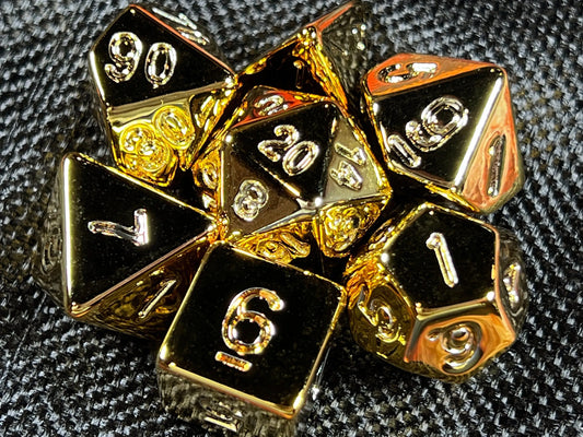 Gold Chrome Fantasy Tabletop RPG Dice Set
