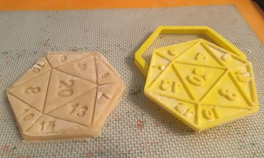 Cookie Dough Cutter Biscuit Stamp D20 dice - Fantasy Tabletop RPG