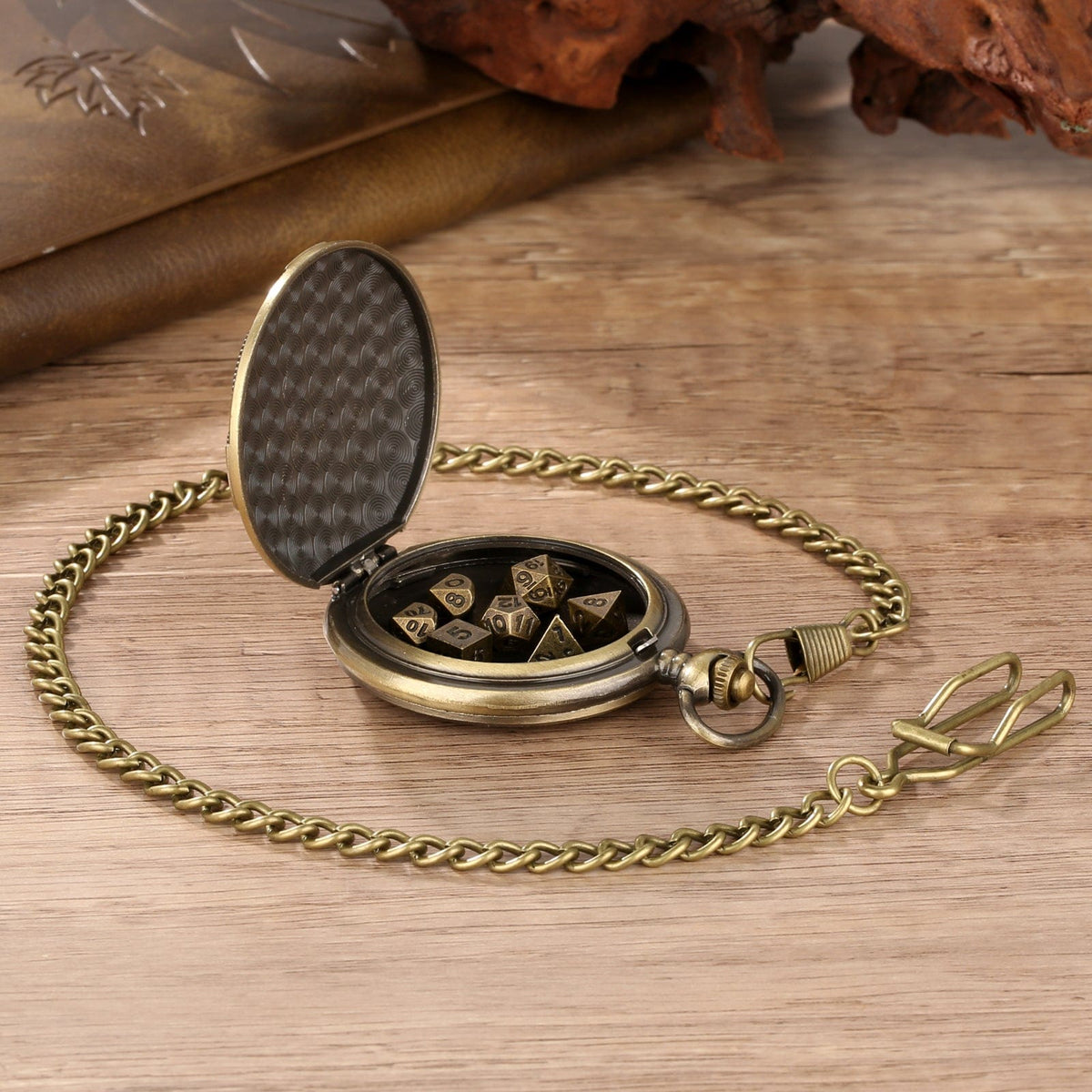 Steampunk Pocket Watch Dice Set