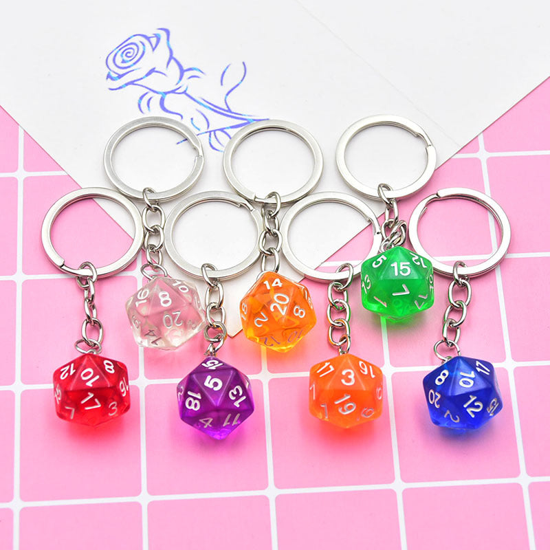 D20 Keychain Fantasy Tabletop RPG Gift (Random Color)