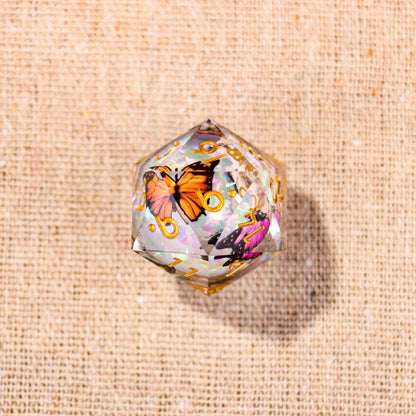 Translucent Butterfly Dice Set