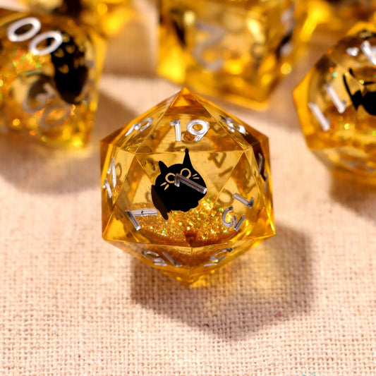 Golden Shimmer Liquid Core Dice Set