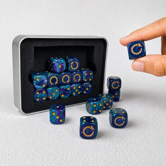 Arcane Resin Dice Blue Purple Gold Wargaming Dice