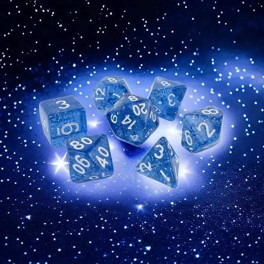 Starry blue dice set