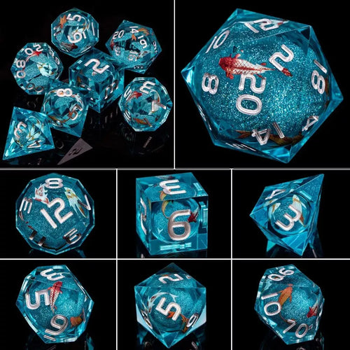 Liquid Core Carp Fish Fantasy Tabletop RPG Dice Set