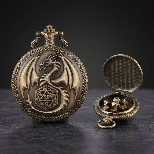 Dragonborn Pocket Watch Dice Set