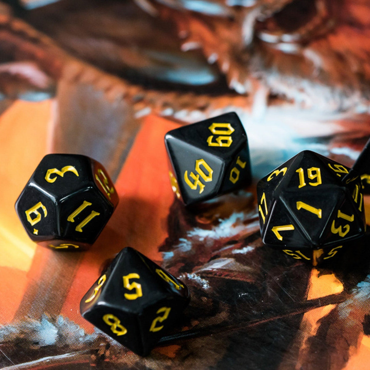 Black & Yellow Gothic Script