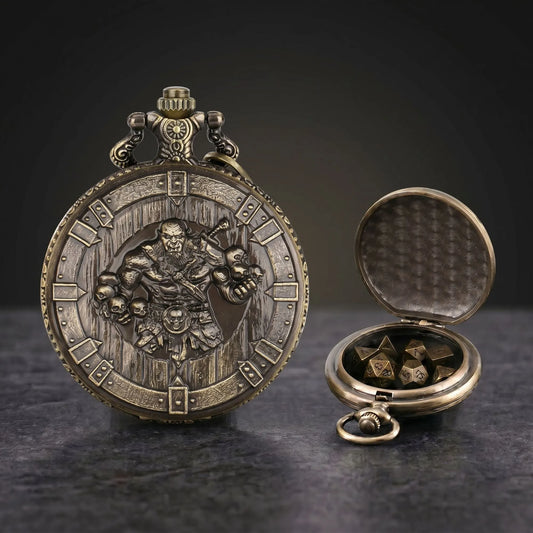 Orc Warlord Pocket Watch Dice Set