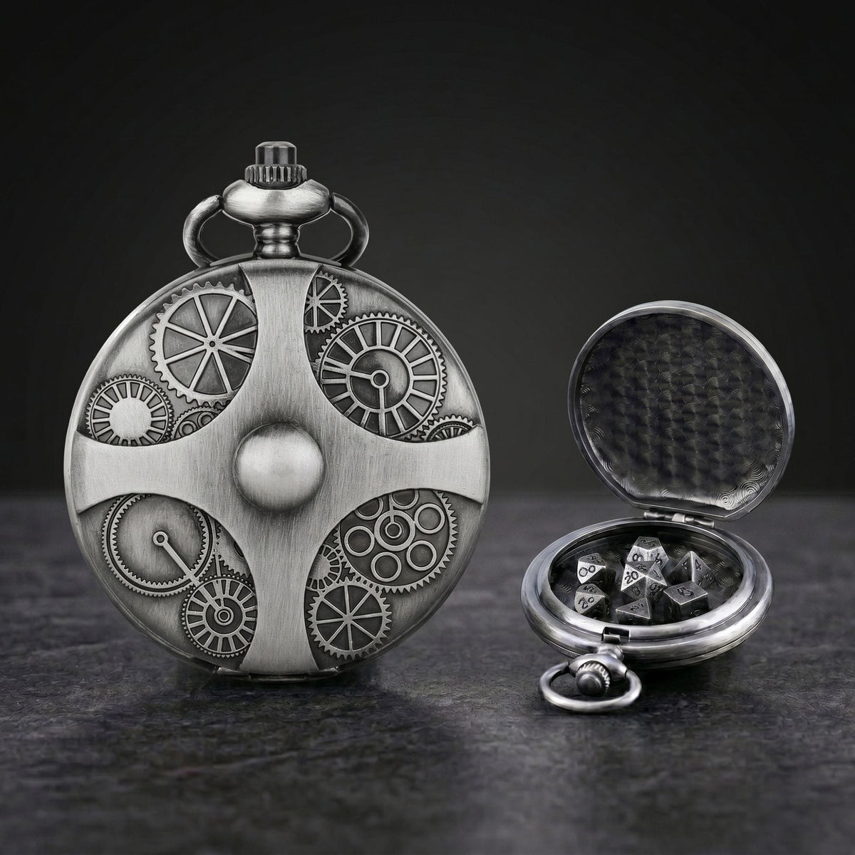 Steampunk Pocket Watch Dice Set