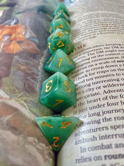 Jade Dragon Fantasy Tabletop RPG Dice Set