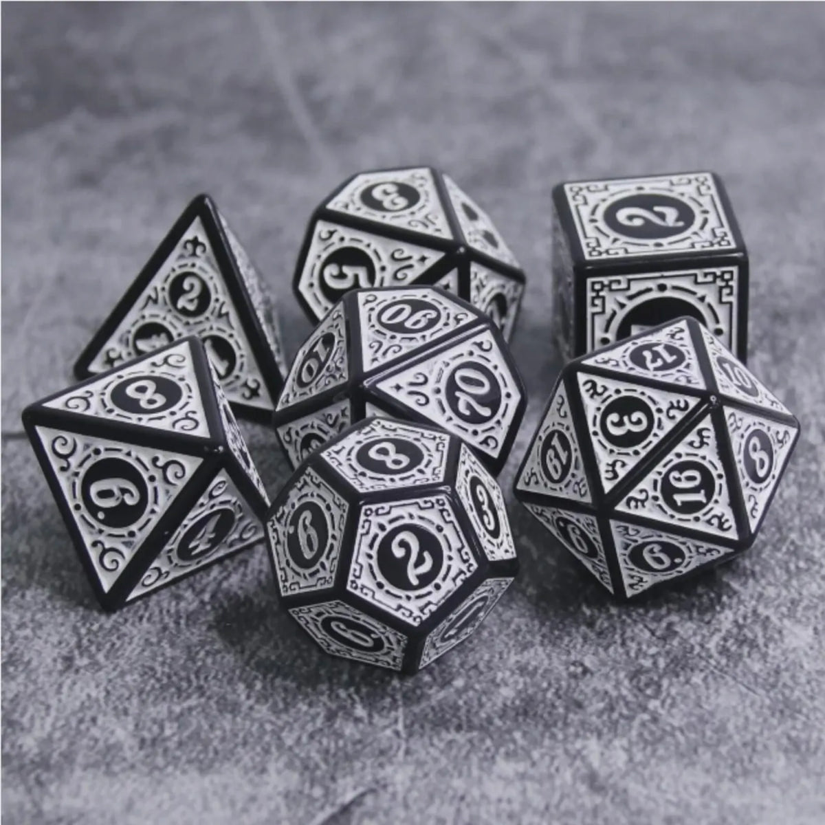 Dragonrune White Flame Dice Set