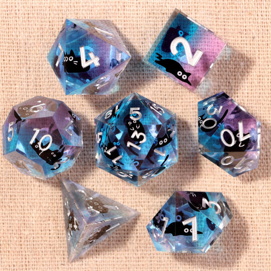 Pink Blue Cat Dice Set