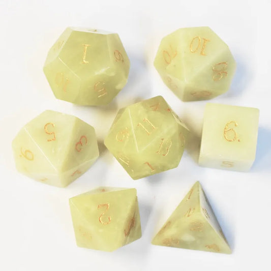 Lemon Jade Gem Dice Set