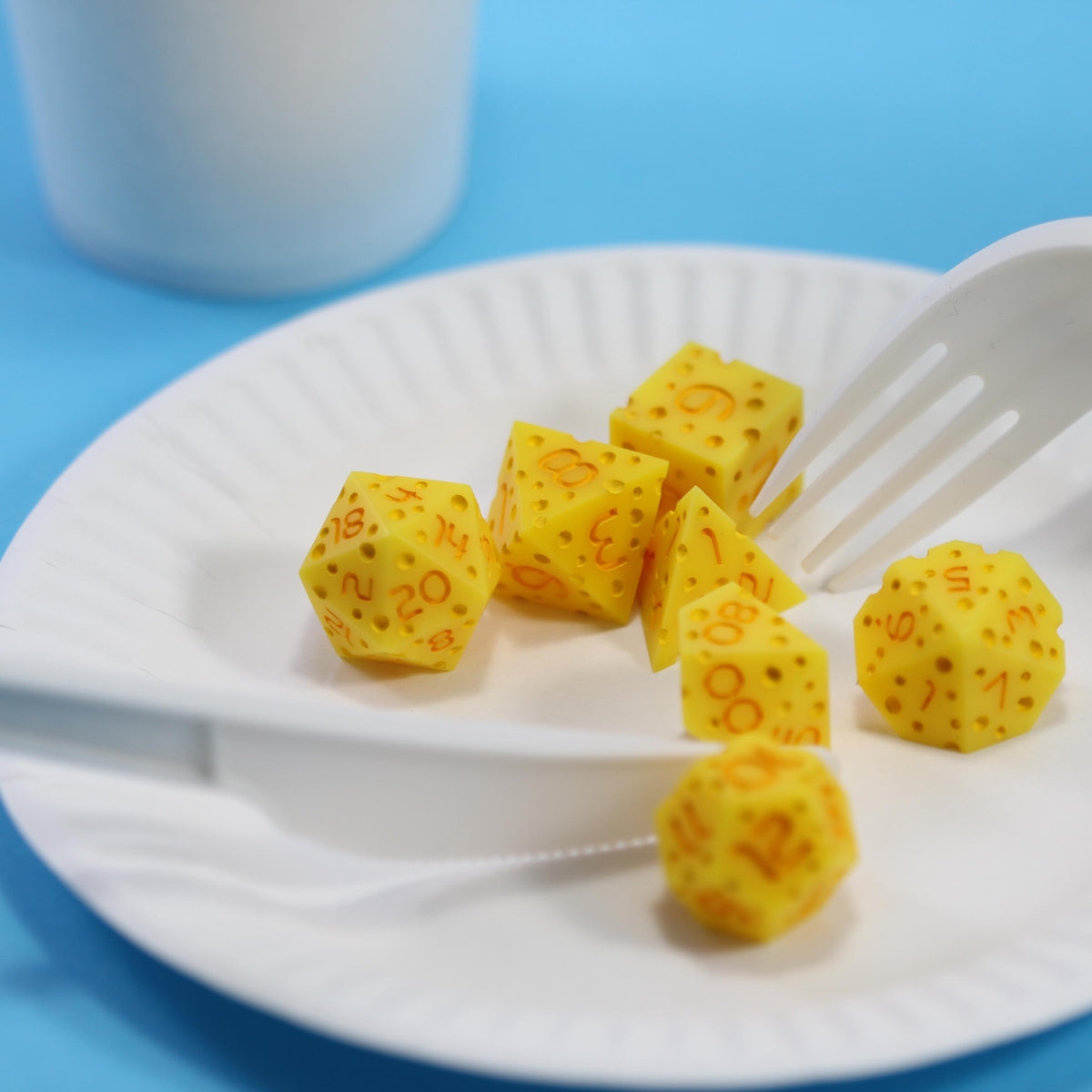 Cheese Dice Set (Red Font)