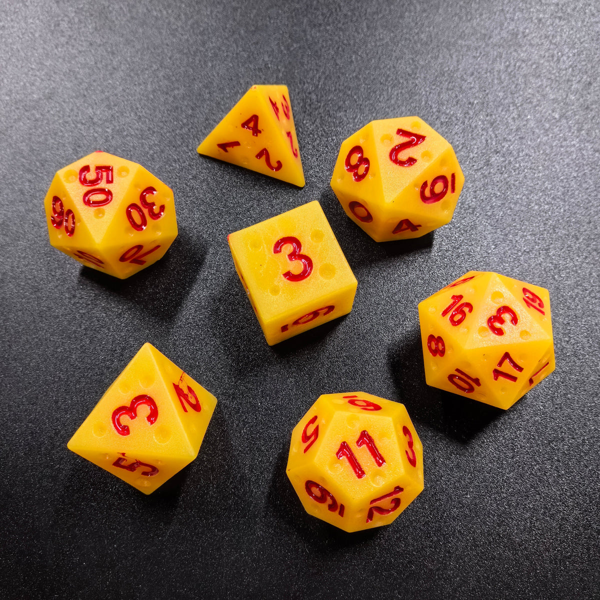 Cheese Dice Set (Red Font)