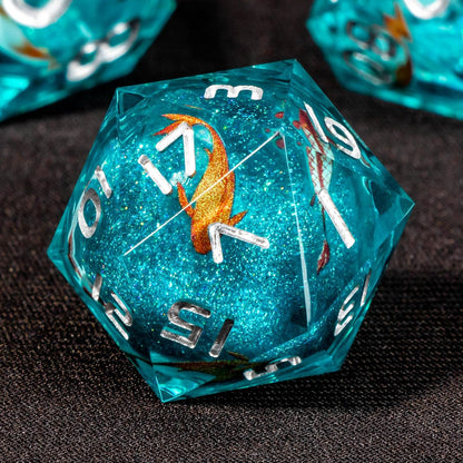 Liquid Core Carp Fish Fantasy Tabletop RPG Dice Set