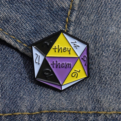 Fantasy Tabletop RPG Binary Pride Pin