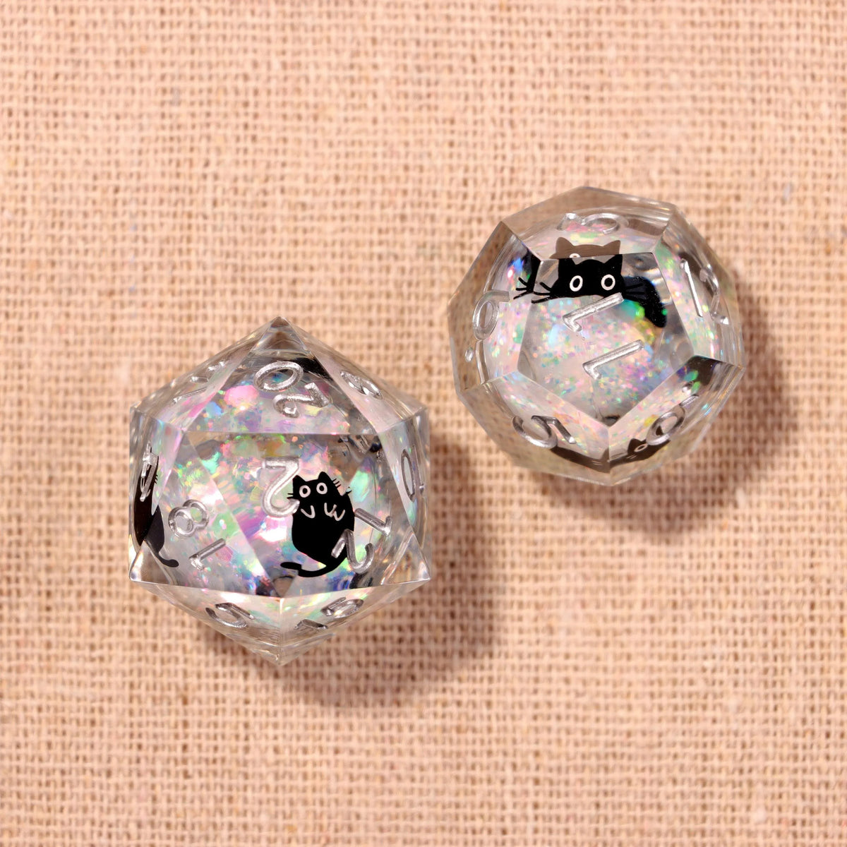 Holographic Liquid Core Dice Set