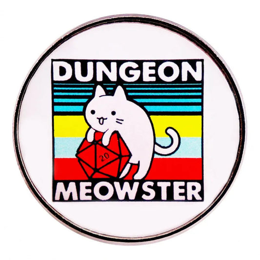 Fantasy Tabletop RPG Cats Badge Pin