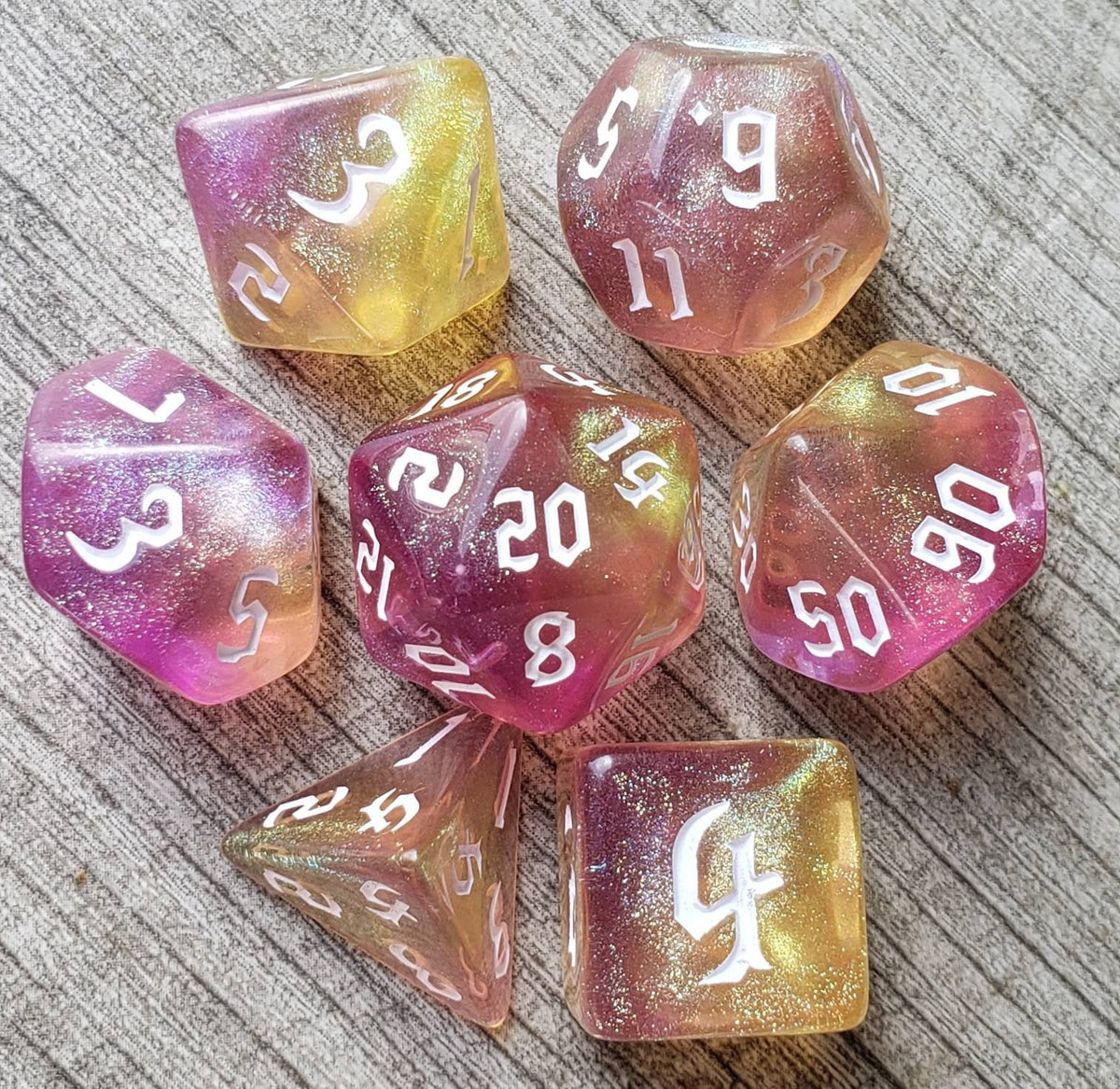 Dragonfly - Yellow & Purple Skimmer Dice Set