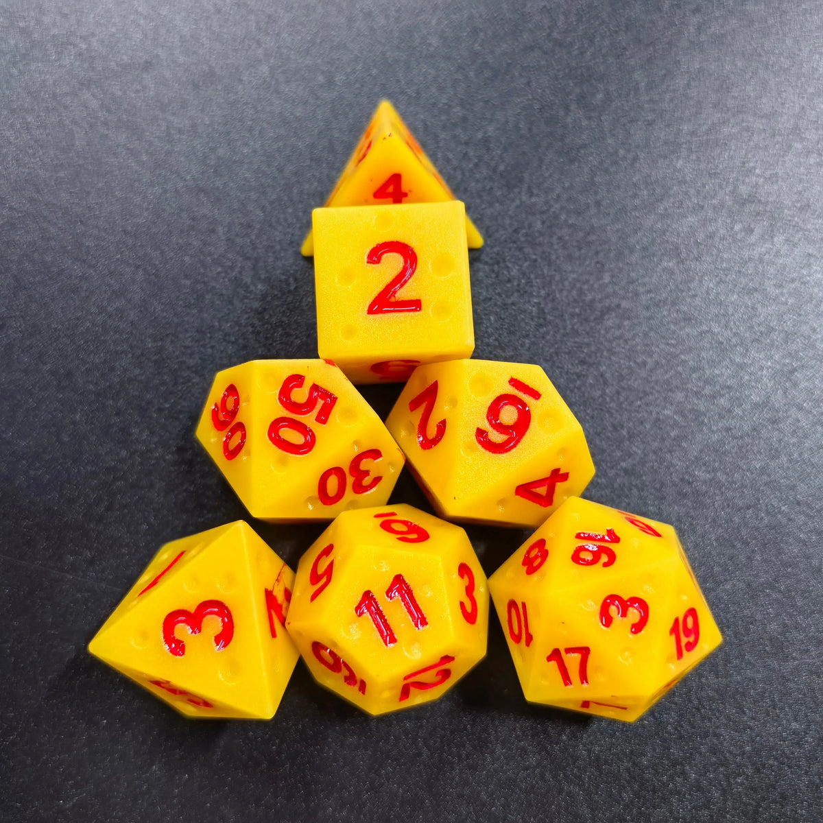 Cheese Dice Set (Red Font)
