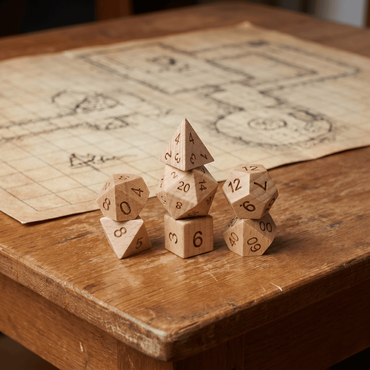Beechwood - Wood Dice Set