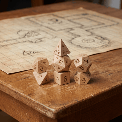 Beechwood - Wood Dice Set