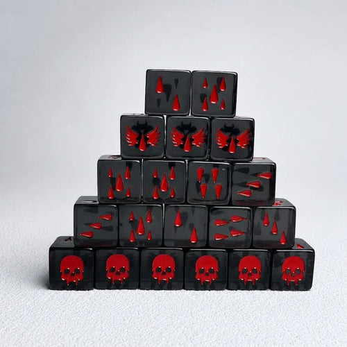 Crimson Wing Skull Resin Dice