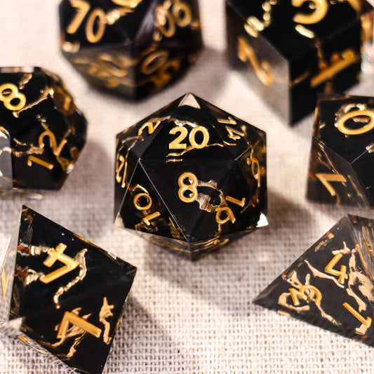Black Resin Dice Set