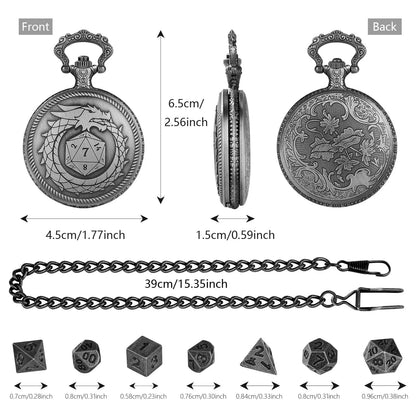Ouroboros Dragon Pocket Watch Dice Set