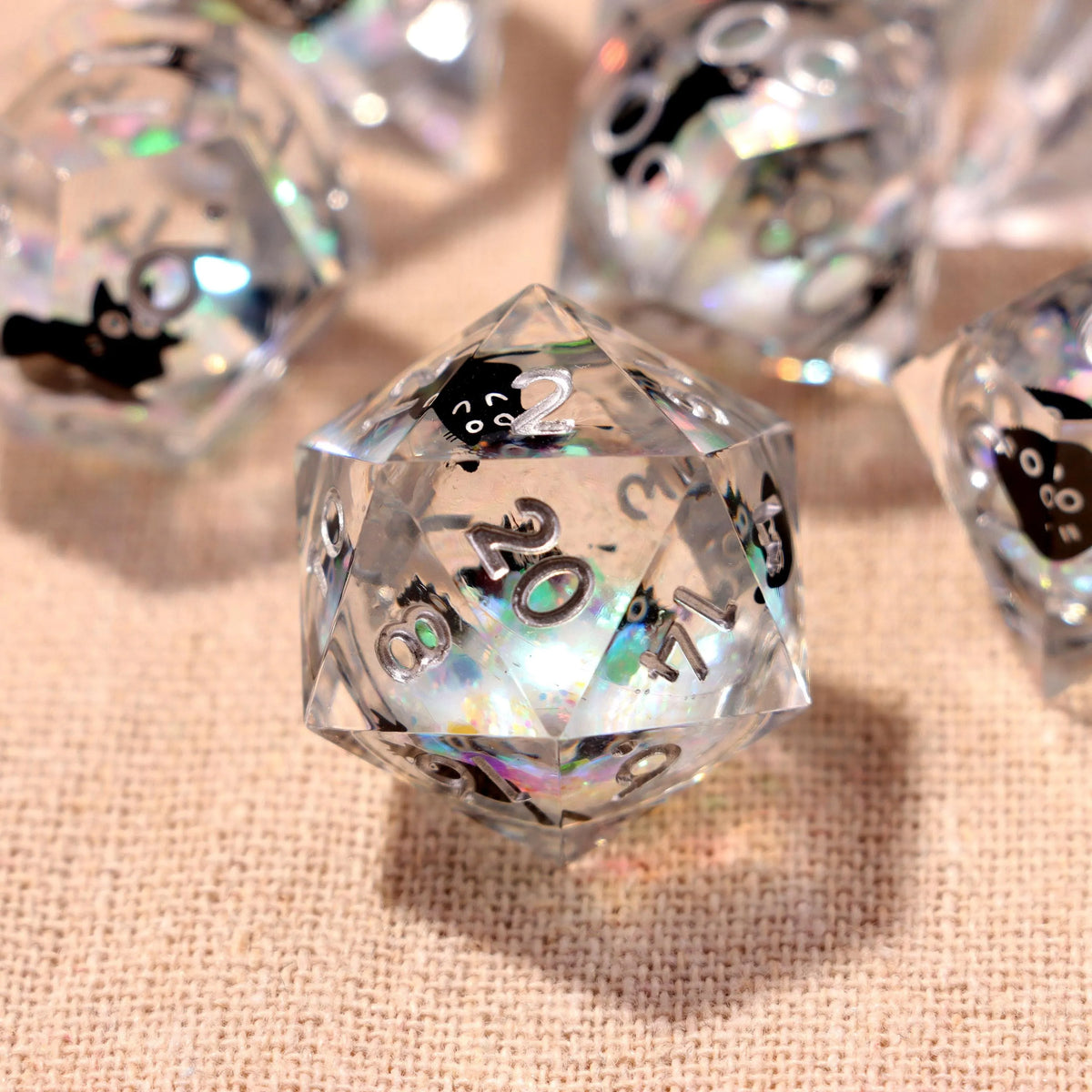 Holographic Liquid Core Dice Set